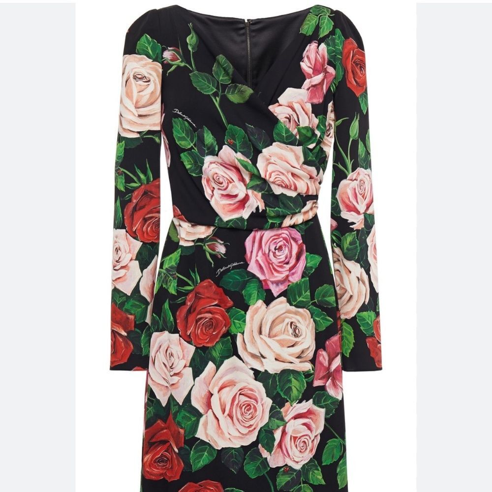 NWT dolce &gabbana floral print silk dress